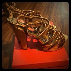 Betsy Johnson Leopard Glam Platform Sandals